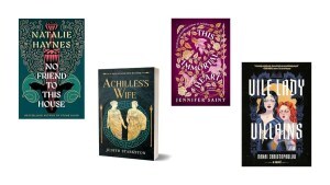 book cover images of 4 myth retellings & Achilles's Wife