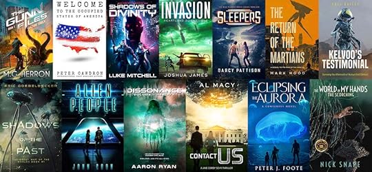 Collage of covers from the Aliens Among Us storybundle.