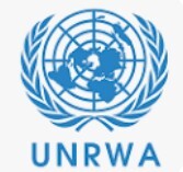 UNRWA logo featuring the United Nations emblem and a world map in blue.