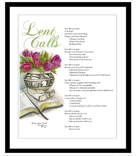 Lent Calls Poem with illustration and border