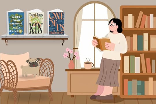 woman reading books written by female authors