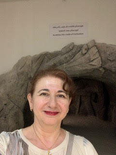 Hastie Salih against backdrop of Kurdistan