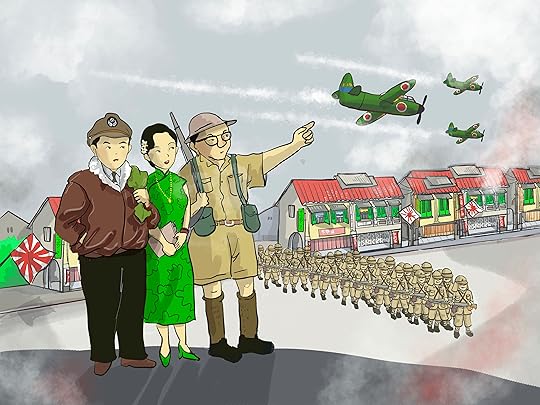 Artwork of Captain Ho Weng Toh, Elizabeth Choy, and Ee Peng Liang from Shawn Seah's children's book series, Our Amazing Heroes. 