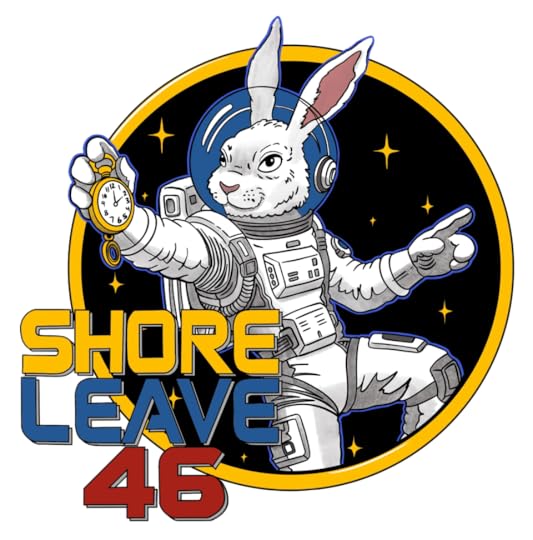 Shore Leave logo. A rabbit in a space suit.