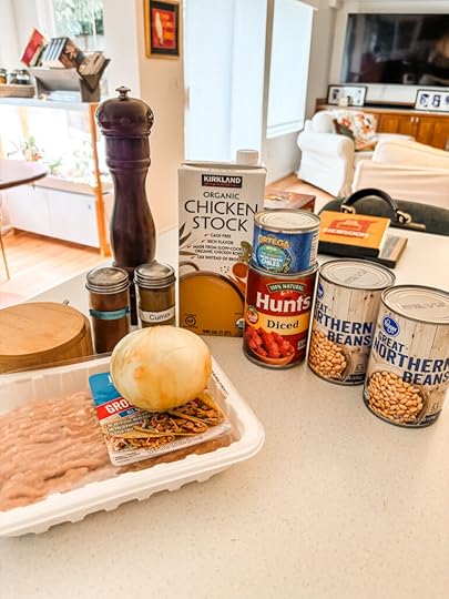 The ingredients for the White Bean Chicken Chili