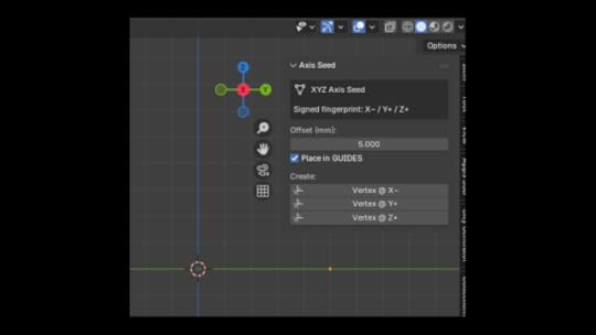 XYZ Axis Seed Blender add-on interface showing axis-level transform controls and seed input