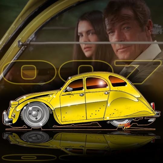 James Bond 007 Citroen 2CV Automotive Pop Culture Art by Fireball Tim