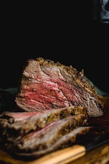 A close up of the beef roast