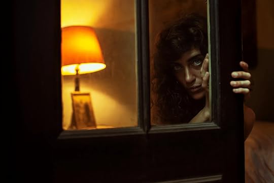 pic of woman reluctantly answering door