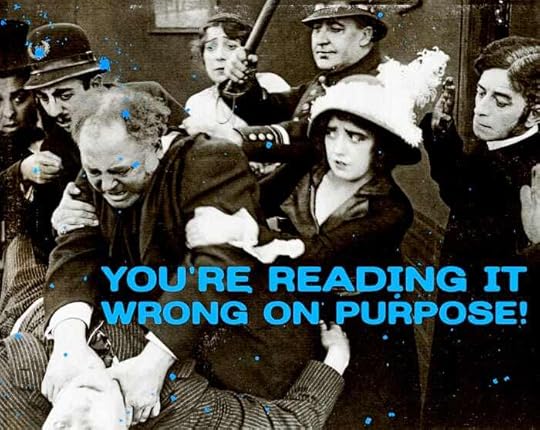 A vintage black and white style photo of a crowd attempting to stop a man from choking another man, say ing 