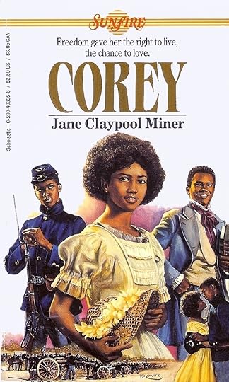Illustrated book cover shows a smiling Black American young woman in a 19th-century dress, and behind her are two Black young men, one in a Union soldier uniform and the other in a dapper gray suit