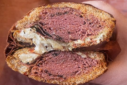 Jholano’s Come Winter pastrami sandwich with Muenster and Calabrian oregano aioli