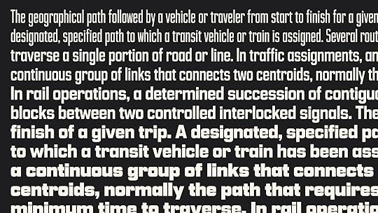 A Citywide type specimen, white type on a black background. The text is a paragraph defining what a 