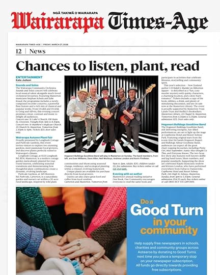 Wairarapa Times-Age newspaper, 27 March 2026 edition, page 12: Entertainment section.