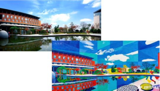 Drawings based on the school. 