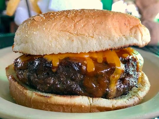 Hickory Burger from Duffy’s Tavern in West Miami with melted cheese and charbroiled sirloin patty on a toasted roll