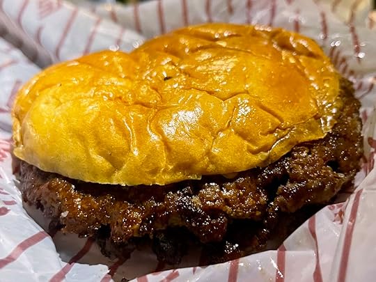 Smash cheeseburger from Skinny Louie’s in Wynwood Miami