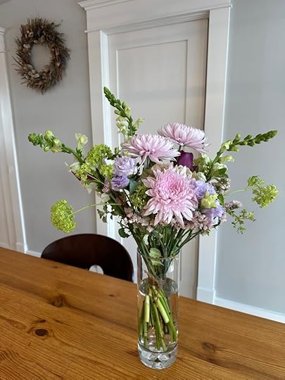 Bouquet and dried flower wreath