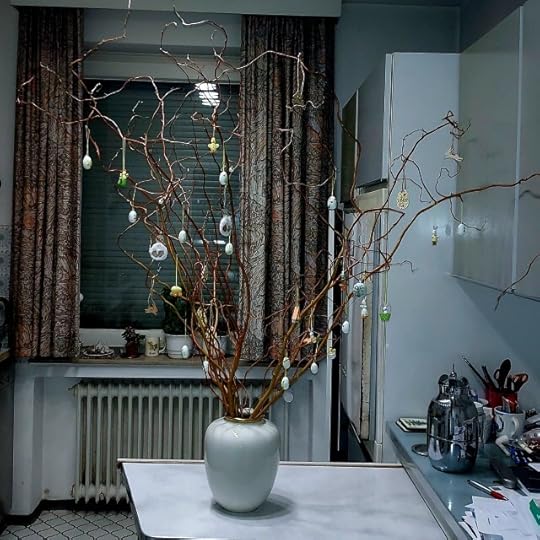 Easter branches in the kitchen