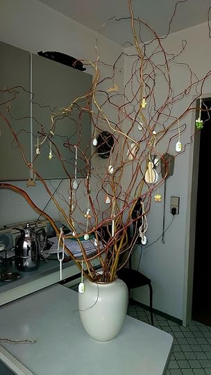 Easter branches on the kitchen table