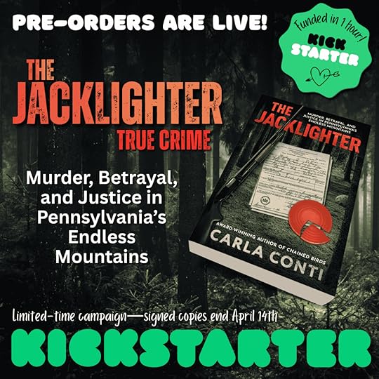 Pre-orders for signed author copies of The Jacklighter end April 14, 2026 on Kickstarter.