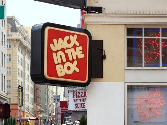 Jack in the Box restaurant sign on a street in San Francisco California