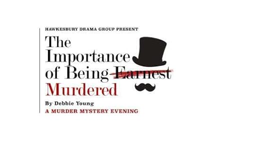 graphic image showing title of play and image of top hat and moustache