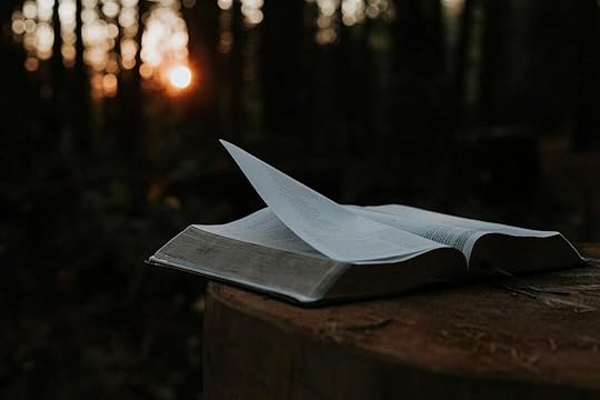 opened book on table