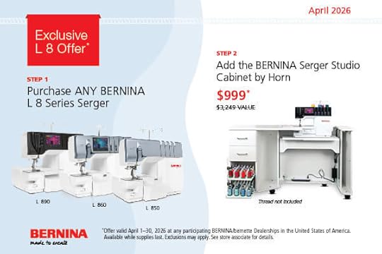 Serger Sewing Machine Sale at The Nancy Zieman Sewing Studio And Quilt Shop in Downtown Beaver Dam WI now thru April 30, 2026