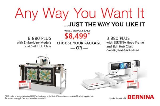 Longarm Sewing Machine Sale at The Nancy Zieman Sewing Studio And Quilt Shop in Downtown Beaver Dam While Supplies Last