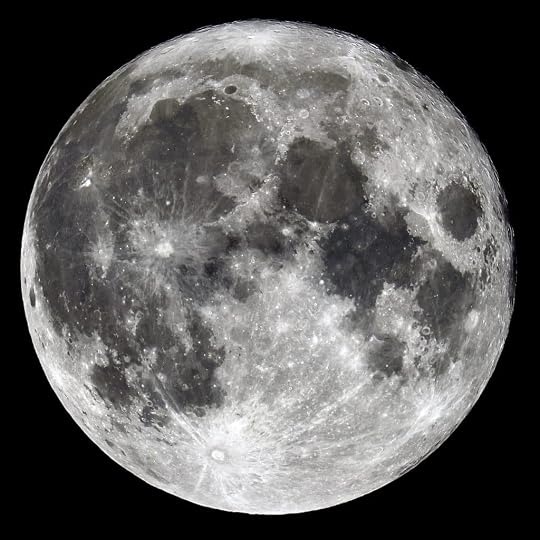 beautiful glowing gray full moon