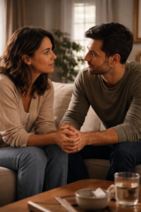 couple listening to each other