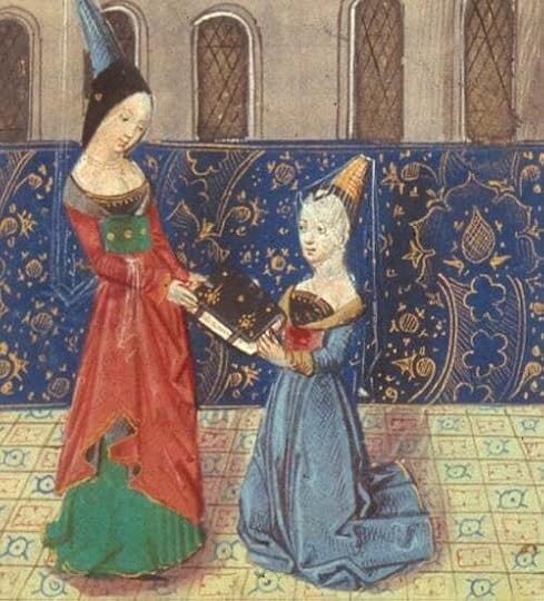 Christine de Pizan presents her Book to Margaret of Burgundy - from The Treasure of the City of Ladies