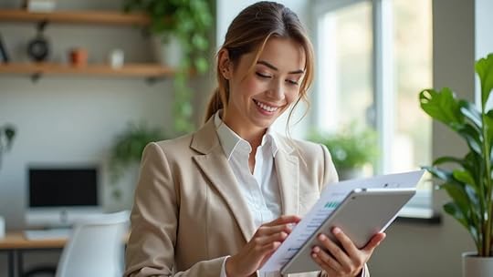 Business Sale Readiness Assessment for Entrepreneurs – Professional entrepreneur in a modern office, reviewing business documents and digital charts, set in a sunny workspace.