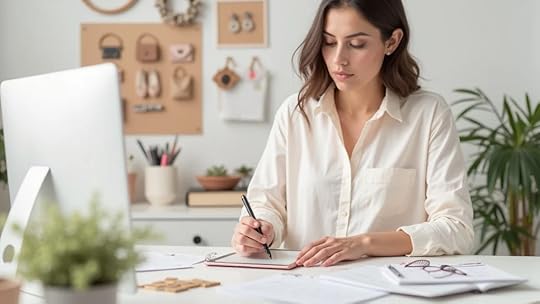 Business readiness checklist – Entrepreneur using a digital checklist app to prepare accessories business for a successful sale.