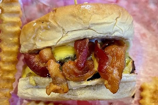 Brass Ring Pub 1/2 lb. cheeseburger and fries in North Palm Beach, Florida