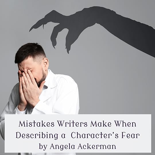 Shadow of a monster's claw heading toward a cowering man.