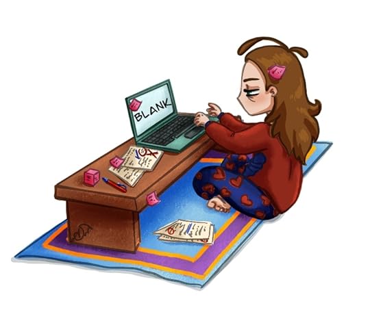 Yet, at home, she still tries to work on her novel. She's mostly just staring at her screen, though (looking like a zombie herself)