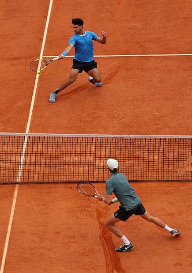 Carlos Alcaraz of Spain plays a forehand against Jannik Sinner of Italy during the Men's Singles Final during day eight of the Rolex Monte-Carlo...