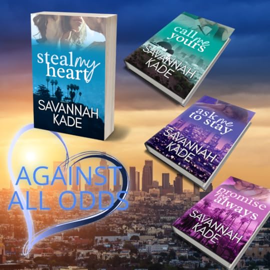 sunset on LA with the four book covers for the Against All Odds series
