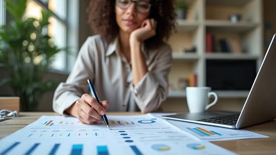 Professional woman entrepreneur reviewing a printed business roadmap for e-commerce growth strategy for entrepreneurs.