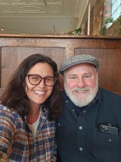 Michelle from Forks in the Dirt with Bob from Earthwise Organics.