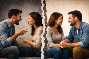 couple learning how to stop arguing in a relationship