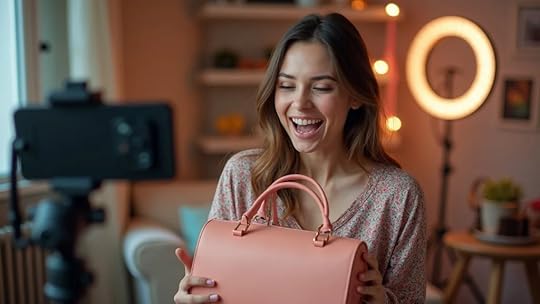 E-commerce growth: Social media campaign with influencer unboxing chic handbag for an accessories brand.