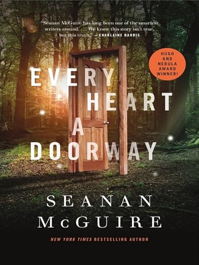 shows a freestanding door in the middle of a forest. cover - Every heart a doorway
