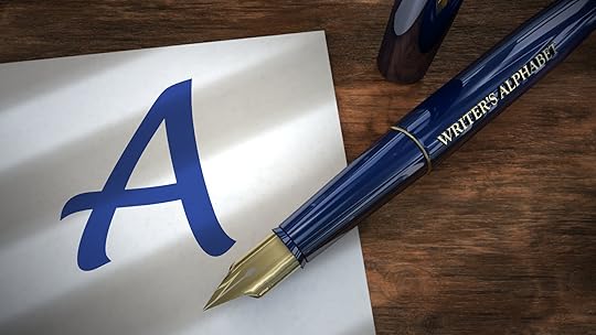 Fountain pen resting on piece of paper with the capital letter 