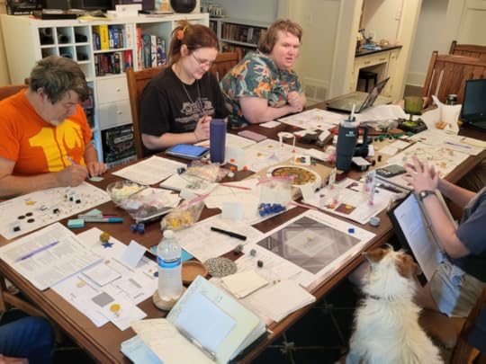 A large table set up for Seven-Part Pact