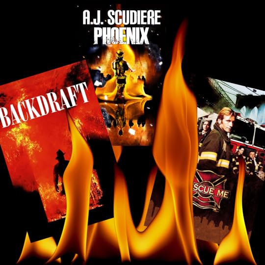 flames with images of book Phoenix, movie Backdraft and tv show Rescue Me