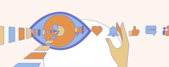 Une illustration abstraite par Marion Raveau montrant la perception de l'image, des sons, de la parole, ou encore du texte.