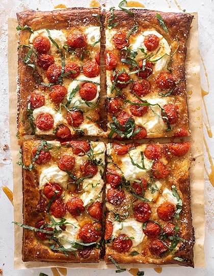 tomato ricotta hot honey tart
